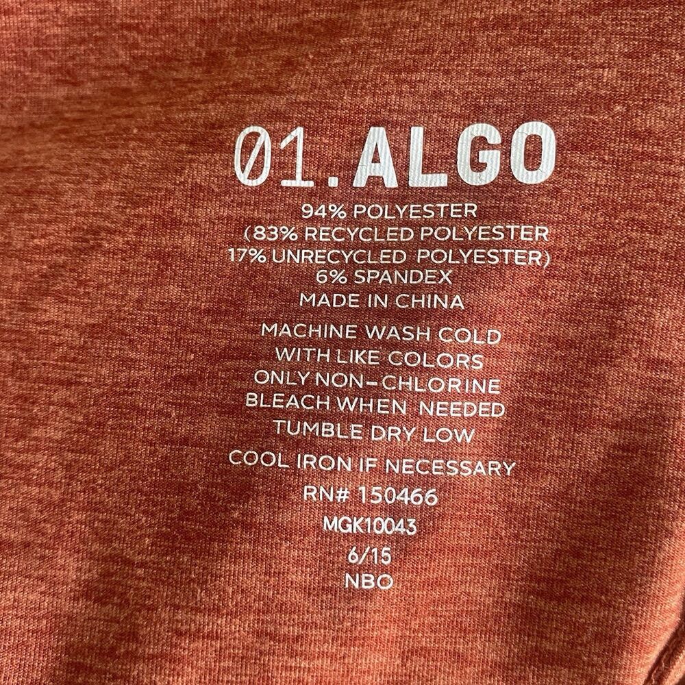 01.Algo Mens XL Performance Polo Shirt Rust Orange Quick Dry Anti-Odor SPF 40 - Picture 7 of 7